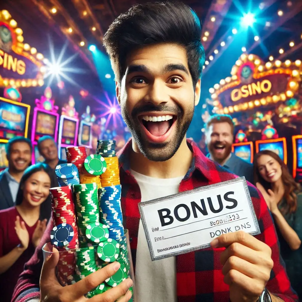 bonus in de handen van een man bij POKERSTARS CASINO