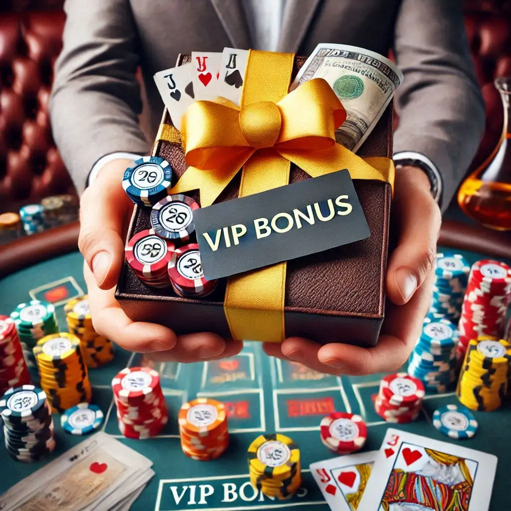 VIP-bonus in de handen van een persoon bij POKERSTARS CASINO